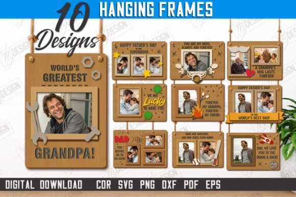 Paquete De Marcos Colgantes Para El Dia Del Padre 2 Creativo Digital